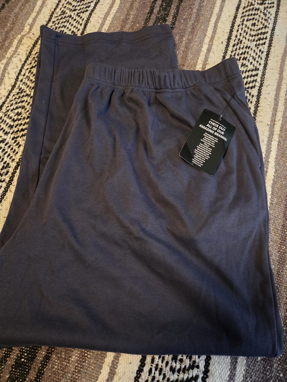 Woman Within Navy Elastic Waist Jogger Pants